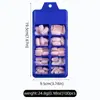 Popular Transfronterizo 100 Piezas de Caja de Uñas Cuadradas Cortas Rosas y Blancas Usables Color Puro Cuadrado Completo Pegatinas para Uñas DIY
