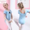 Ropa de Baile para Niñas Pequeñas Lazo Archivo Abierto Ropa de Práctica para Niñas Delantera Arrugada Manga Larga y Corta Ropa de Ballet para Examen de Grado