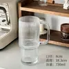 Copo de vidro de grande capacidade, caneca gigante com alça, tampa e canudo para uso no escritório, copo de café e água para meninas