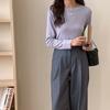 Camisa de cuello redondo de otoño e invierno de Anting Lu, suéter sencillo para mujer, ropa interior de manga larga, estilo informal para viajeros.