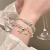 Pulsera de Cuentas de Colores y Plata Rota para Mujer Diseño de Nicho Pulsera Linda Dulce de Alto Nivel Chica Caliente Pulsera de Verano