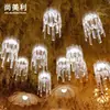 Lustre de Coroa de Cristal Acrílico Shangmei Decoração Pendente Bonita para Salão de Casamento Adereços de Layout para Local de Hotel Luzes Decorativas