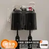 Suporte para Escova de Dentes, Porta-Copo para Escova de Dentes Montado na Parede Sem Furos, Armazenamento de Copo para Enxaguante Bucal, Suporte de Parede para Escova de Dentes Elétrica