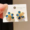 ¡Lujo europeo y americano! Collar de flor de circón de colores con gota de agua, cadena para clavícula de estilo court vintage, joyería de lujo ligero de alta gama