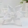 Nueva Flor de Navidad Bestseller Transfronterizo: Flor de Navidad con Brillo Dorado, Decoración Navideña, Flor Artificial, Decoración para Árbol de Navidad, Flor Artificial