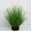 Planta de Hierba de Junco Simulada Personalizada Bonsái Decoración de Ventana Piso Hierba Cola de Perro Heno Césped Cebolla Planta Verde Planta en Maceta