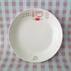 Plato de arroz de cerámica, plato de sopa doméstico, plato con estampado sencillo, plato de fideos doméstico de uso diario, plato de cerámica, juego de vajilla creativa