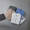 Chaqueta de punto 100% lana pura para hombre, con patrón de espiga de trigo, estilo business-casual, cuello alto, cremallera y corte holgado y versátil