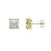 Pendientes Cuadrados de Moda Europea y Americana Súper Brillantes de Circonita, Acero Inoxidable 316 Incrustados de Diamantes, Pendientes de Lujo Ligero de Venta Caliente Transfronteriza