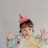 [Venta Flash Suministro Directo] Diadema Sombrero de Cumpleaños para Bebé Tocado de Princesa Sombrero con Pompón Accesorios para el Cabello de Cumpleaños Infantiles Pinza para el Cabello de Corona