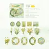 Paquete de Pegatinas Momo Transfronterizo, Serie de Flores al Óleo, Tema de Pintura al Óleo con Pan de Oro, Pegatinas Decorativas Hechas a Mano para Manualidades DIY, 15 Hojas, 6 Diseños