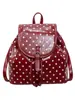 Mochila de lunares de nicho estilo coreano para mujer, nueva moda popular 2026, mochila pequeña versátil de gran capacidad con asa
