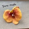 Cabeça de Flor de Orquídea Phalaenopsis Artificial, Textura de Película Impressa em 3D, Buquê Exquisito para Decoração de Casamento e Lembrança