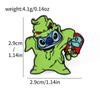 Animación de Dibujos Animados Elementos Creativos de Halloween Stitch Lindo Broche de Metal Decorativo Aleación de Goteo de Aceite Pines Accesorios