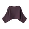 2026 Verano Nuevo Moda Callejera Femenina Europea y Americana Transfronteriza Tejido de Punto tipo Capa de Manga Larga con Cuello de Una Línea W08 20006
