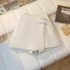 Falda de verano para mujer, estilo chino, con lazo en el busto, irregular, de cintura alta, estilo A, adelgazante, corta