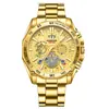 Reloj Estudiante de Tendencia Luminoso Binbond para Hombre con Tourbillon Regalo Correa de Acero Tres Ojos Seis Agujas Reloj Decorativo
