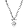 Collar con Colgante de Corazón Grabado con Láser de Números Romanos en Oro de 18 Quilates, Transfronterizo Europeo y Americano, Superventas, Acero Inoxidable, Venta al por Mayor para Mujeres
