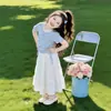 Conjunto Dulce de Falda de Manga Corta de Verano para Niñas Estilo Coreano Casual Conjunto de Dos Piezas Falda de Manga Corta de Tres Cuartos con Retazos para Niña Pequeña