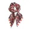 Lenço de Seda Fashion Estampado Estilo Étnico Retrô, Xale de Alta Qualidade, Lenço de Pescoço com Proteção Solar, Lenço Quadrado Pequeno, Lenço de Cabeça, Lenço Feminino