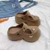 Sandalias Casuales Cómodas de Plataforma con Suela Gruesa para Mujer, Estilo Francés, Súper Populares, Tacto Ultrasuave, Pantuflas de Suela Gruesa con Punta Cerrada, Nuevo Modelo de Verano 2026