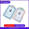 Porta-cartões de couro PU personalizado criativo de fábrica com fecho lagosta para eventos de exposição, prático com cordão