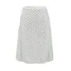Conjunto de dos piezas de camisola y falda de lunares con volantes estilo vintage francés para mujer, nuevo atuendo casual y elegante de verano