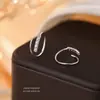 Pendientes de Aro Espiral de Zirconia de Plata S925 para Mujer, Pendientes de Aro de Lujo Ligero de Gama Alta para Primavera, Pendientes Minimalistas Estilo Ins al por Mayor
