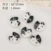 Accesorios de material para collar y pulsera hechos a mano DIY, flor cuadrada de oso lindo de cerámica en blanco y negro, garra de gato, cuentas, todo a juego