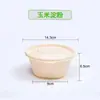Caja de Almuerzo Desechable de Almidón de Maíz Caja de Almuerzo Biodegradable para Llevar Caja de Almuerzo Empaquetada Bol para Sopa Base de Almidón