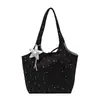 Bolsa de tela estilo coreano con cielo estrellado transfronteriza 2026 verano para mujer, casual, gran capacidad, versátil, bolso de hombro tipo tote