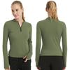 Blusa de Yoga Meia-Zip Transfronteiriça para Mulheres, Primavera e Verão Alta Elasticidade Justa Secagem Rápida Camiseta, Suéter Esportivo para Corrida Transfronteiriço