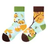 Calcetines originales de moda infantil AB color asimétrico dibujos animados longitud media otoño e invierno caramelos lindos calcetines de algodón para niños y niñas