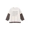 Camiseta Dos en Uno para Niños de Primavera y Otoño, Estilo Coreano, Sudadera Elegante Casual de Manga Larga para Niños, Ropa de Comercio Exterior para Niños Pequeños