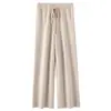 Pantalones de punto de pierna ancha, de alta gama, elegantes y hermosos, mezcla de lana para mujer, perfectos para otoño e invierno. Estos pantalones suaves y cómodos tienen una caída relajada y fluida y un diseño de pierna recta hasta el suelo.