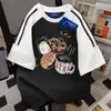 Camiseta Estampada Versátil Tendência Estilo Americano Manga Curta Unissex Verão 2026 Solta Simples Top Estudante Estilo Coreano