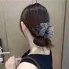 Goma para el pelo de leopardo azul con lazo de malla para moño de mujer Accesorio para el pelo Banda de goma
