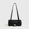 Bolso redondo estilo Chanel, bolso portabolígrafos, bolso de hombro para axila de caviar para mujer, nuevo modelo pequeño 2026, de alta gama y lujo ligero