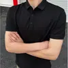 Camiseta Trendy de Manga Corta para Hombre de Verano, Camisa Polo de Algodón Hilo de Hielo Ajustada Estilo Influencer, Top Casual de Color Sólido