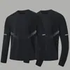 Camiseta de manga larga de otoño, capa base talla grande, cuello redondo para hombre, top simple y holgado, estilo coreano, camiseta estampada de moda