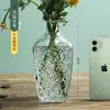 Botella de Vidrio Mini Jarrón Pequeño Estilo Ins Escritorio Estilo Francés Arreglo Floral Lujo Ligero Grabado Pequeño Transparente Calibre Pequeño