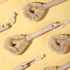 KOMEKI.108AAA. Cepillo de Pote para Cabello Castaño Natural Utensilios de Cocina Tazón Taza Mango de Madera Cepillo de Limpieza Estilo zakka