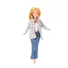 E-commerce Transfronteiriço Vestido para Boneca Barbie de 11 Polegadas 30cm Roupa Externa Pequena e Cheirosa Roupa Externa de Lã Calça de Couro Pronta para Venda