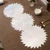 Camino de Mesa de PVC con Forma de Hoja Más Vendido Transfronterizo, Mantel Aislante Térmico Estilo Nórdico, Lujo Ligero, Mantel Decorativo Simple y Moderno para Hotel y Restaurante