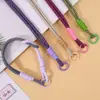 Cordão personalizado da moda para celular, pingente de bolsa de bichinho de pelúcia customizado, cordão de corda trançada colorido, acessório de chaveiro