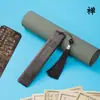 Marcador de Libros de Madera de Ébano Negro Estilo Retro Exquisito de Gama Alta con Borlas Clásicas, Marcador de Madera Cultural y Creativo para Regalo de Estudiante