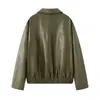Aliexpress Venta al por mayor 2025 Otoño e Invierno Nuevo Estilo Retro Europeo y Americano Transfronterizo para Mujer Chaqueta Casual Holgada de Imitación de Cuero