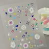 Adesivos para Nail Art Estrela Dopamina Embossados em Estoque, Adesivos para Unhas Coração Vazado Colorido 3D e Estrela de Cinco Pontas, Modelo Sl