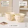 Oso Pequeño de Dibujos Animados Ins Crema Cerámica Vajilla Tazones y Platos Color Bajo Esmalte Hogar Tazón de Arroz Tazón de Sopa Platos para Comidas Mudanza a un Nuevo Hogar