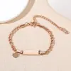 Pulsera para Niños Transfronteriza Europea y Americana Vacía Grabada con Láser Galvanizada Nueva Cadena Cubana de Acero Inoxidable Pulsera de Placa Recta